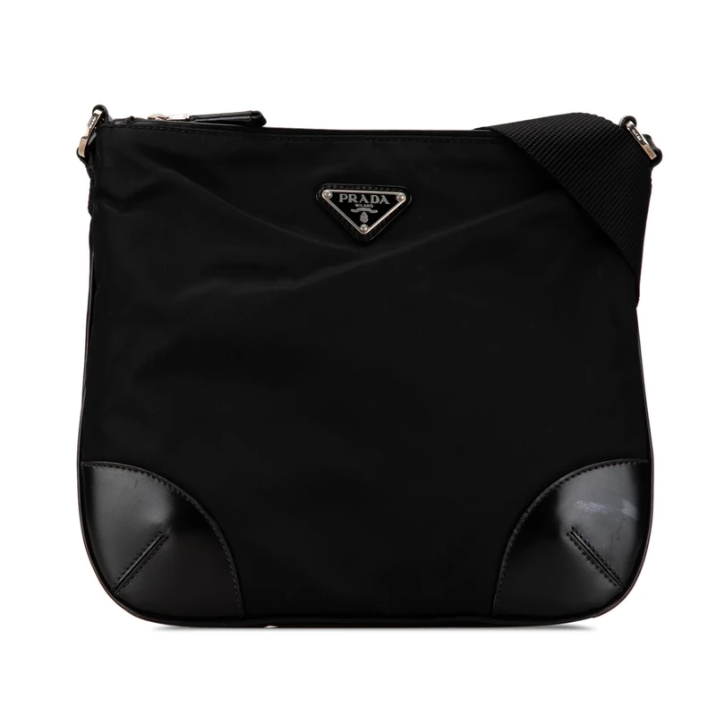 Pre-Loved Saffiano Trimmed Tessuto Crossbody