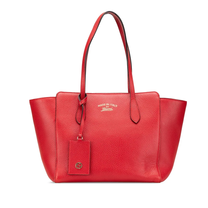 Gucci Pre-Loved Medium Leather Swing Tote Bag