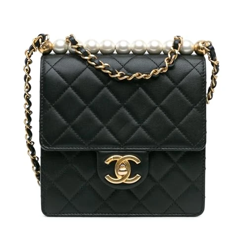Chanel Pre-Loved Small Lambskin Chic Pearls Flap Crossbody Bag