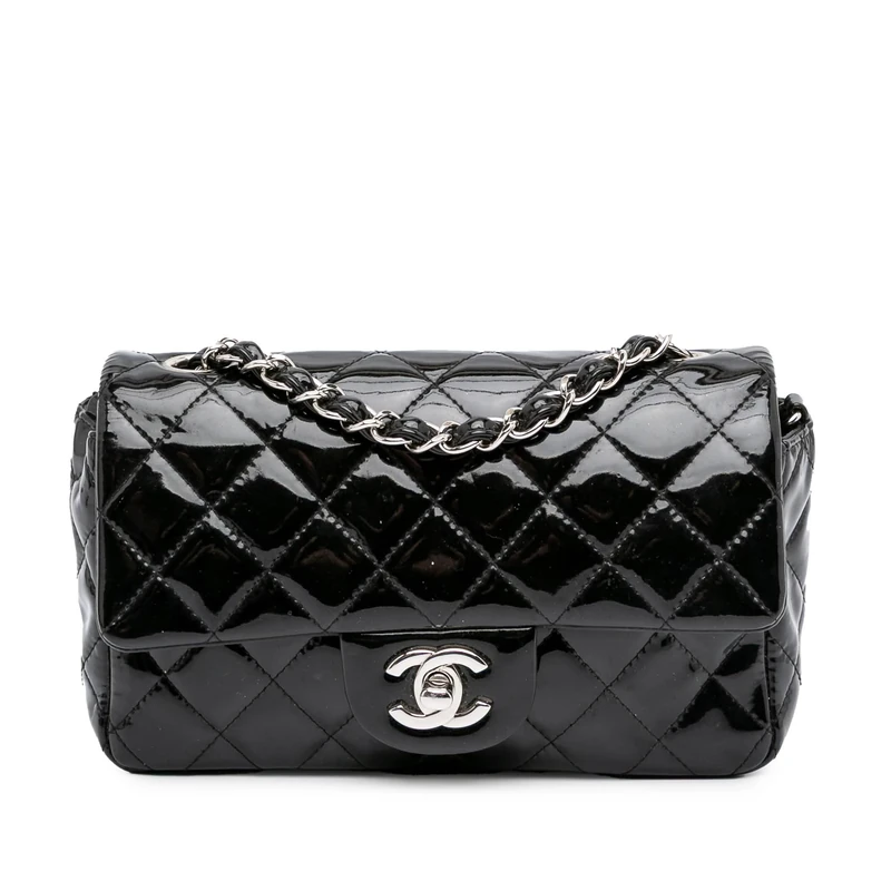 Chanel Pre-Loved Mini Rectangular Classic Patent Single Flap