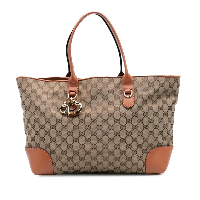 Gucci Pre-Loved GG Canvas Heart Bit Tote