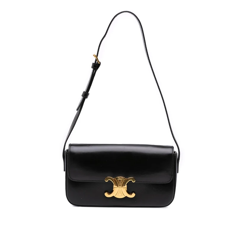 Celine Pre-Loved Shiny Calfskin Claude Shoulder Bag