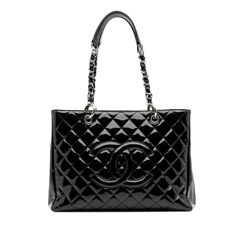 Chanel Pre-Loved Patent Grand Shopping Tote