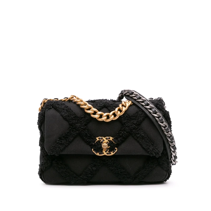 Chanel Pre-Loved Medium Canvas And Cotton 19 Flap Handbag