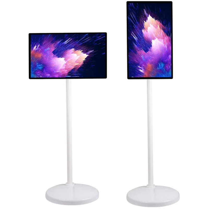 ZyKnaurral 32" Portable TV Tablet, Touchscreen Portable Monitor with Stand on Wheels, Wireless Touch Screen Smart Mobile Movable Rolling, 8MP Webcam,Full Swivel Rotation Monitor 24inch-8+128G