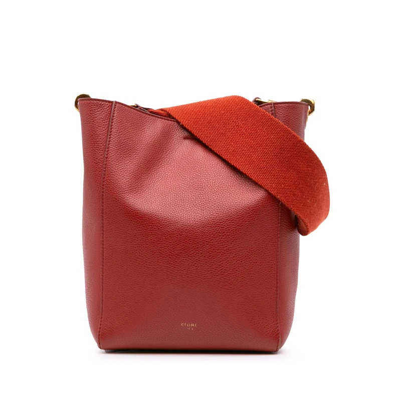 Celine Pre-Loved Small Leather Seau Sangle Bucket Bag