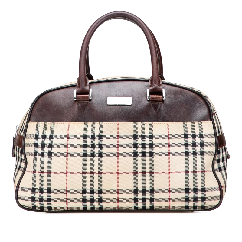 BURBERRY Pre-Loved House Check Canvas Handbag