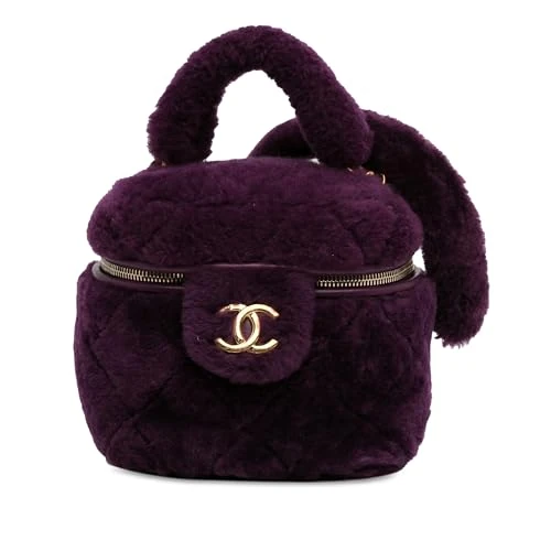 Chanel Pre-Loved Small Quilted Shearling Vanity Case