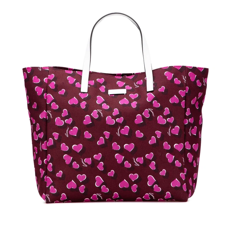 Gucci Pre-Loved Canvas Heartbeat Tote Bag