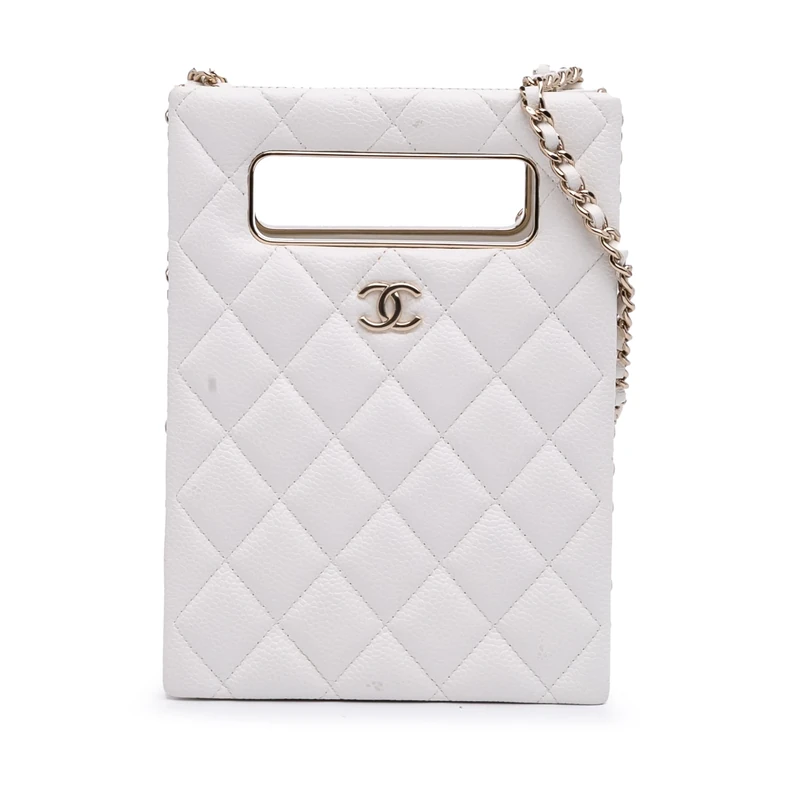 Chanel Pre-Loved Mini Quilted Caviar Cut Out Evening Tote