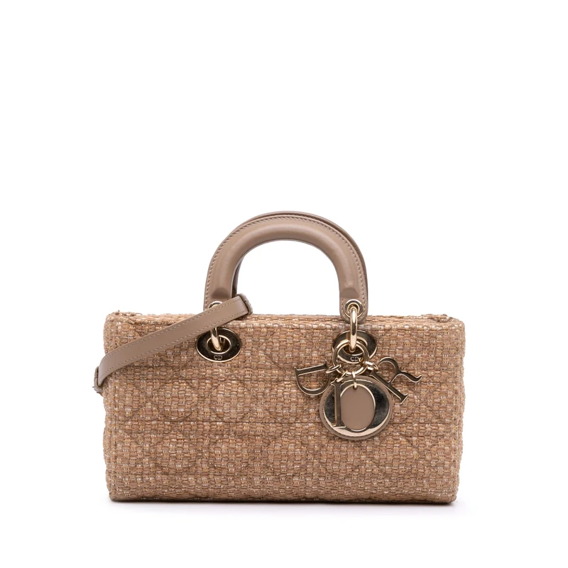 Pre-Loved Medium Tweed Cannage Lady D Joy Handbag