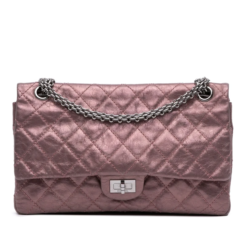 Chanel Pre-Loved Reissue 2.55 Aged Metallic Calfskin Double Flap 226 Shoulder Bag