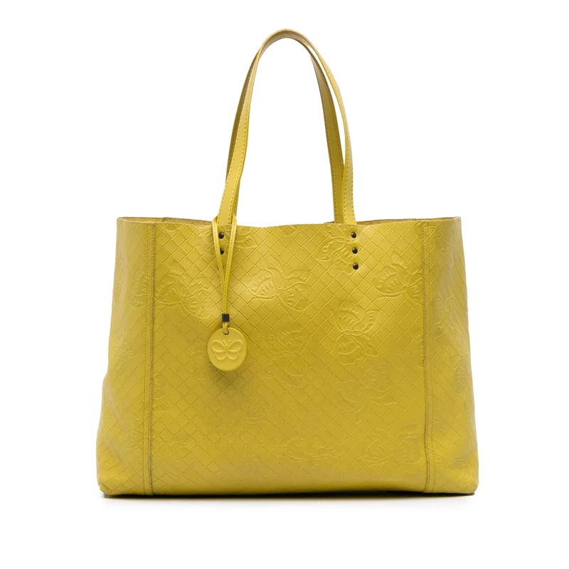 Bottega Veneta Pre-Loved Leather Intrecciomirage Butterfly Tote Bag
