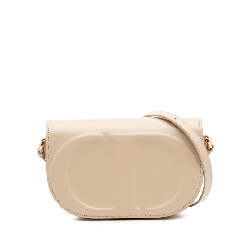 Dior CD Signature Leather Flap Crossbody Bag - Beige Brown