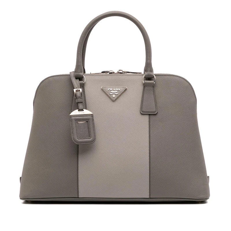 Prada Pre-Loved Medium Bicolor Saffiano Lux Promenade Satchel