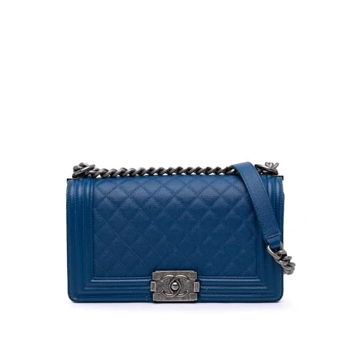 Chanel Pre-Loved Old Medium Quilted Caviar Boy Flap Crossbody Bag