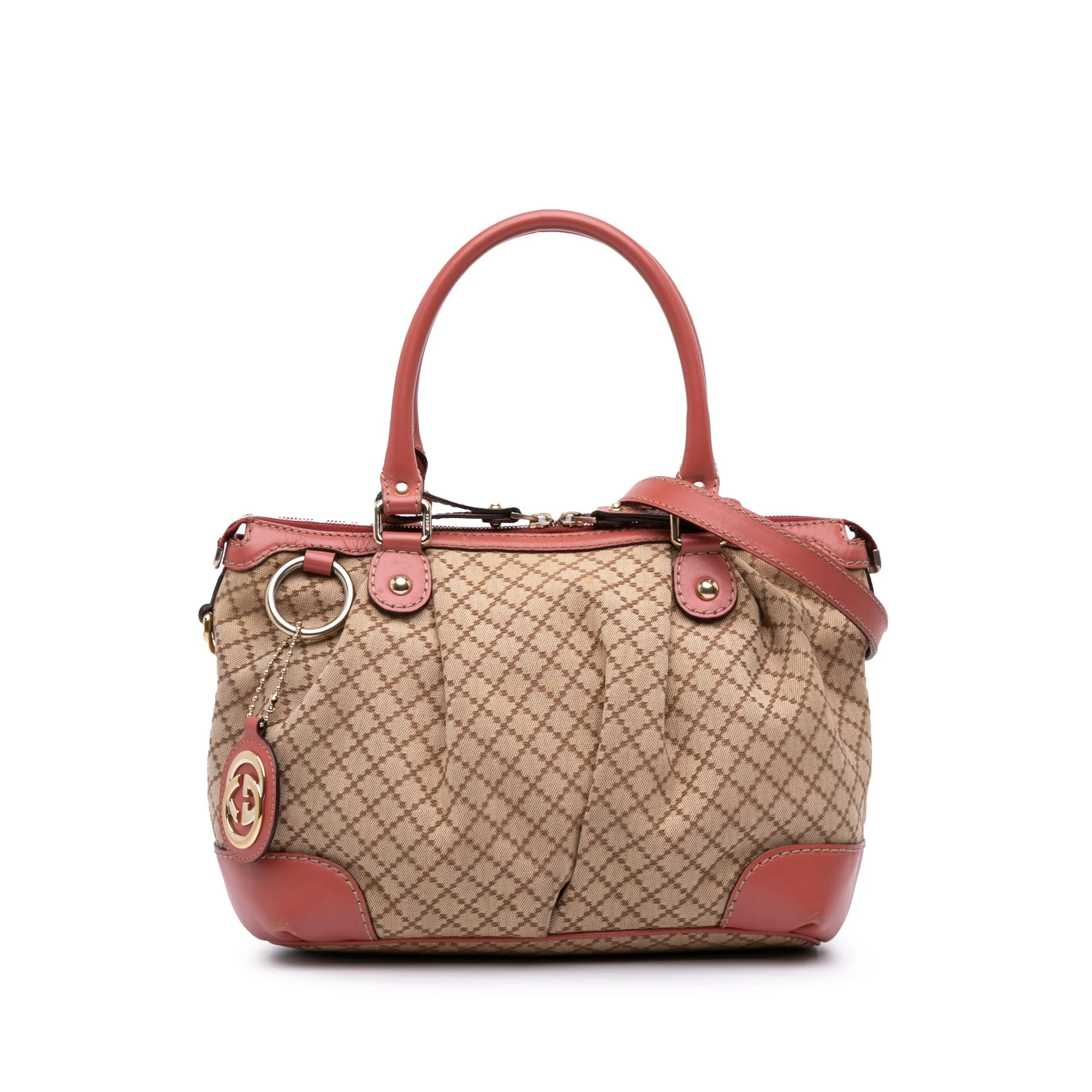 Gucci Pre-Loved Diamante Canvas Sukey Satchel Handbag