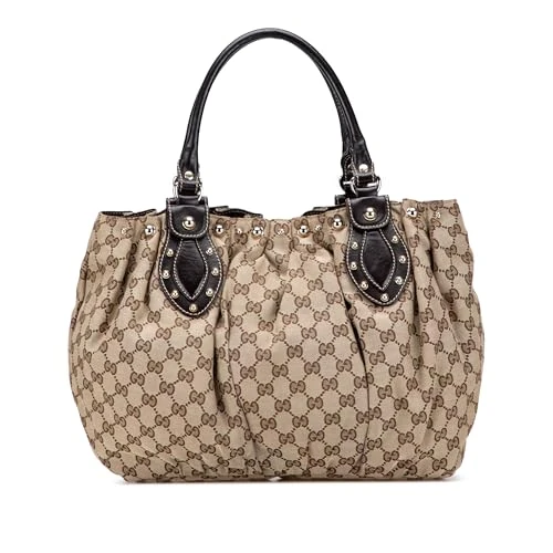 Gucci GG Canvas Pelham Tote Bag - Light Brown Calf Leather - Image 1