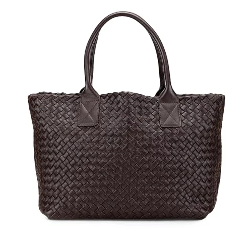 Bottega Veneta Pre-Loved Lambskin Intreccio Cabat Tote Bag