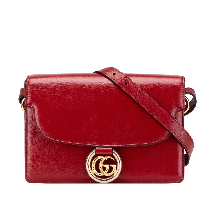 Gucci Small Textured Calfskin GG Ring Torchon Crossbody - Red