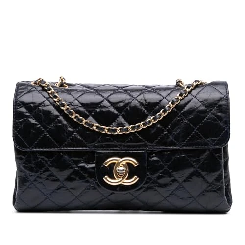 Chanel Pre-Loved CC Crackled Glazed Calfskin Accordion Flap