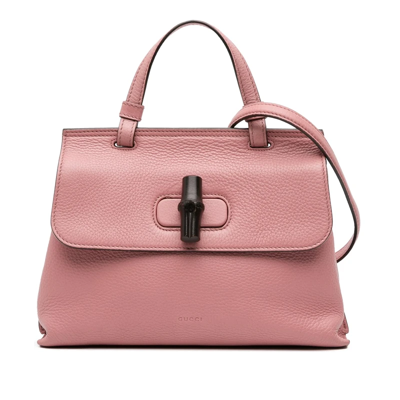 Gucci Pre-Loved Medium Leather Bamboo Daily Satchel Handbag