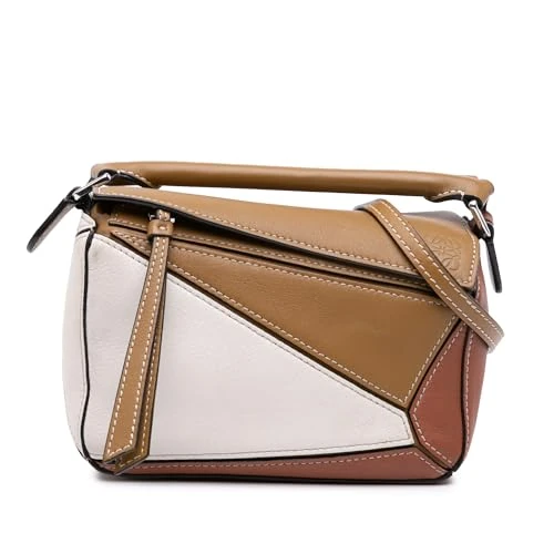 LOEWE Pre-Loved Mini Tricolor Calfskin Puzzle Satchel