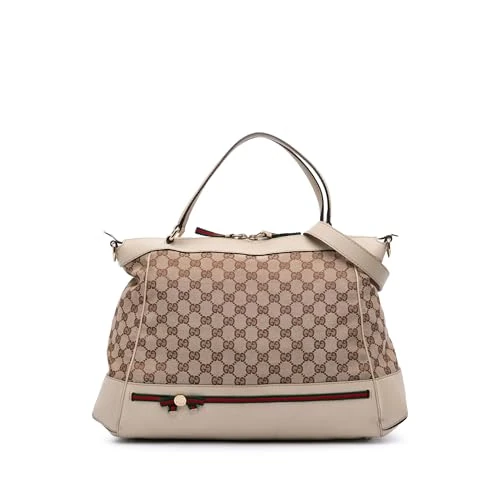 Gucci Pre-Loved GG Canvas Web Mayfair Satchel