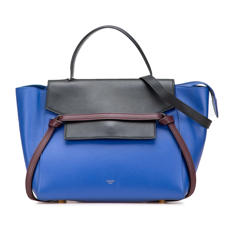 Celine Pre-Loved Mini Tricolor Smooth Calfskin Belt Bag Satchel