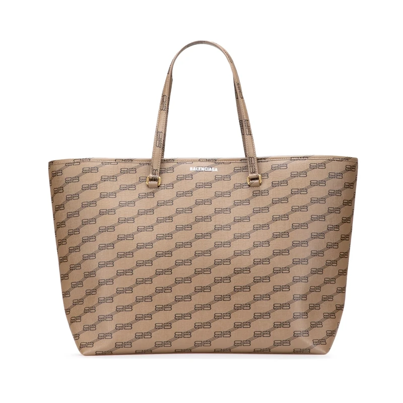 Balenciaga Large BB Monogram Coated Canvas Shopper Bag