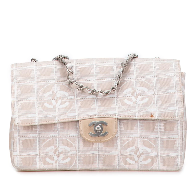 Chanel Pre-Loved Medium New Travel Line Nylon Single Flap Shoulder Bag