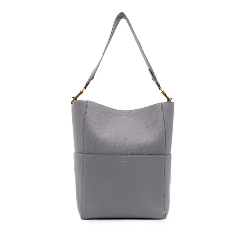 Celine Pre-Loved Medium Leather Seau Sangle Bucket Bag