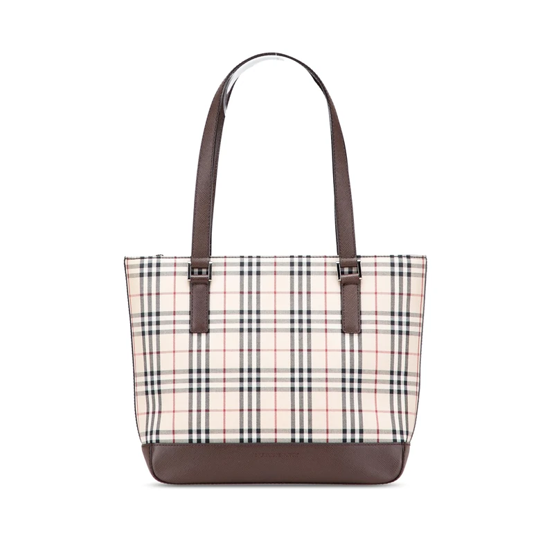 BURBERRY Pre-Loved House Check Canvas Tote