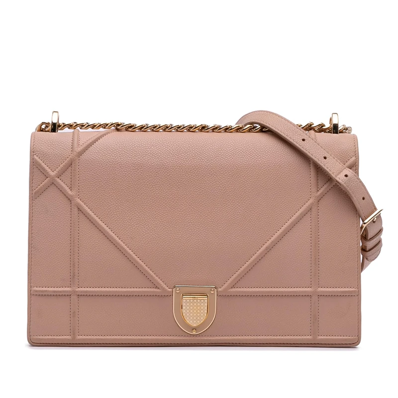 Pre-Loved Medium Grained Calfskin Diorama Flap Crossbody Bag