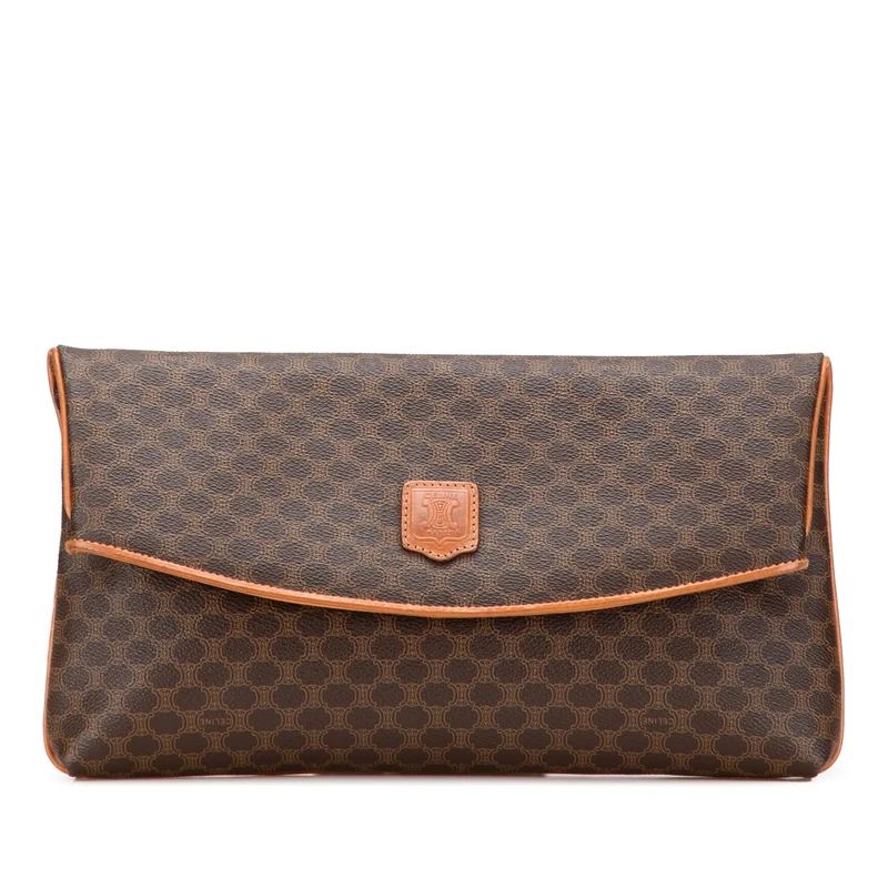 Celine Pre-Loved Macadam Coated Canvas Clutch