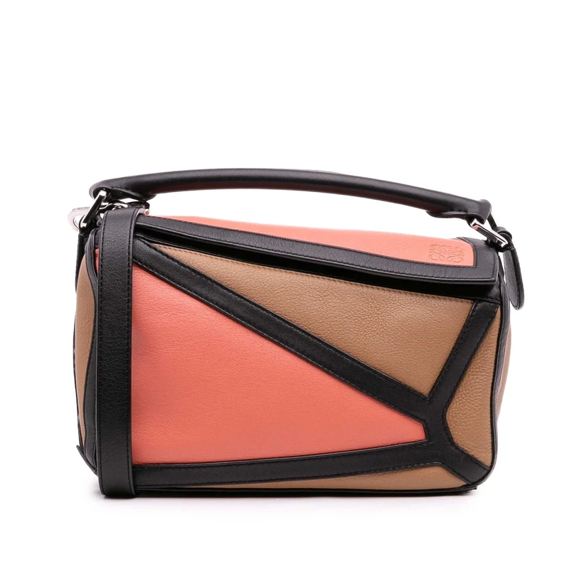 LOEWE Pre-Loved Small Calfskin Graphic Puzzle Satchel Handbag