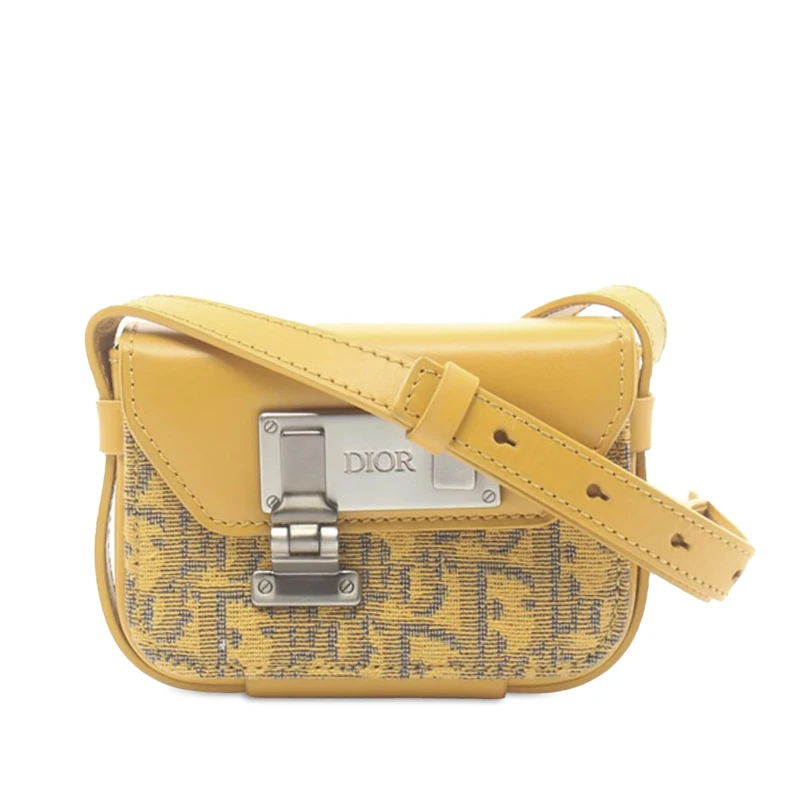 Dior Pre-Loved Nano Oblique Lock Pouch Crossbody Bag