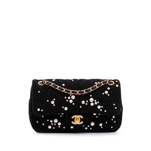 Chanel Pre-Loved Small Tweed Pearl Cosmos Flap