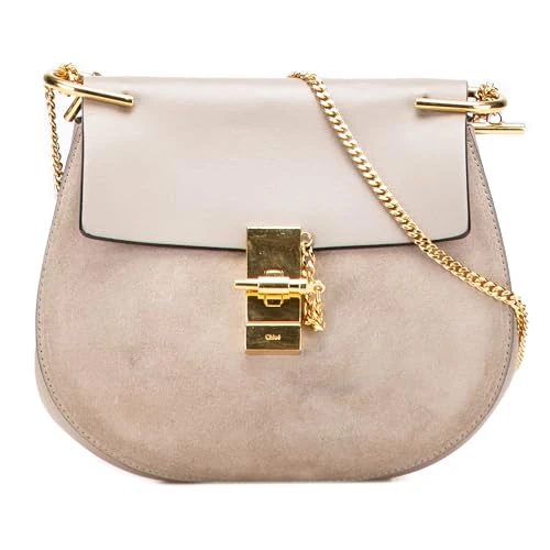 Chloé Pre-Loved Small Suede And Calfskin Drew Crossbody Bag