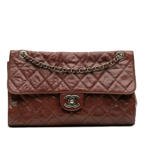 Chanel Pre-Loved Jumbo Quilted Glazed Caviar CC Crave Flap Crossbody Bag