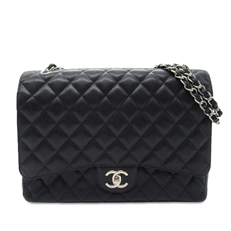 Chanel Pre-Loved Maxi Classic Caviar Double Flap Shoulder Bag