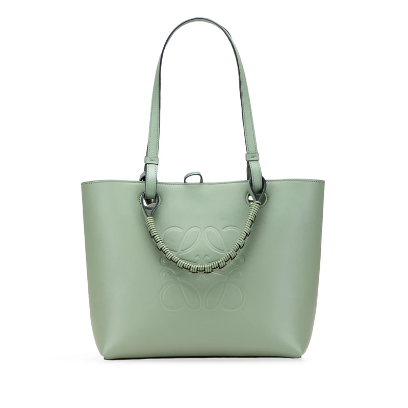 LOEWE Pre-Loved Small Smooth Calfskin Anagram Tote Handbag