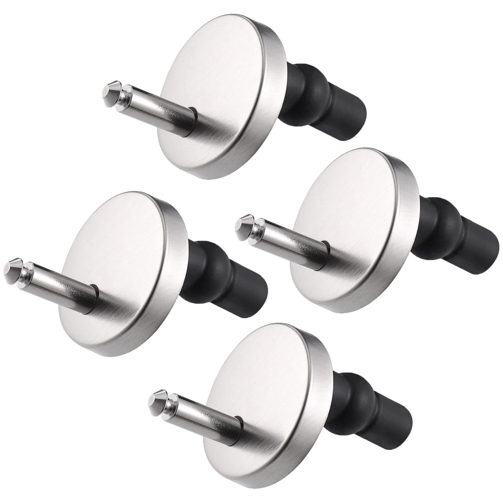 4PCS Universal Toilet Seat Fixings Kit - Heavy Duty Quick Release Toilet Seat Hinges & Bolts - Anti-Slip D Shape Toilet Seat Buffers - Fittings for Soft Close Hinges Replacement