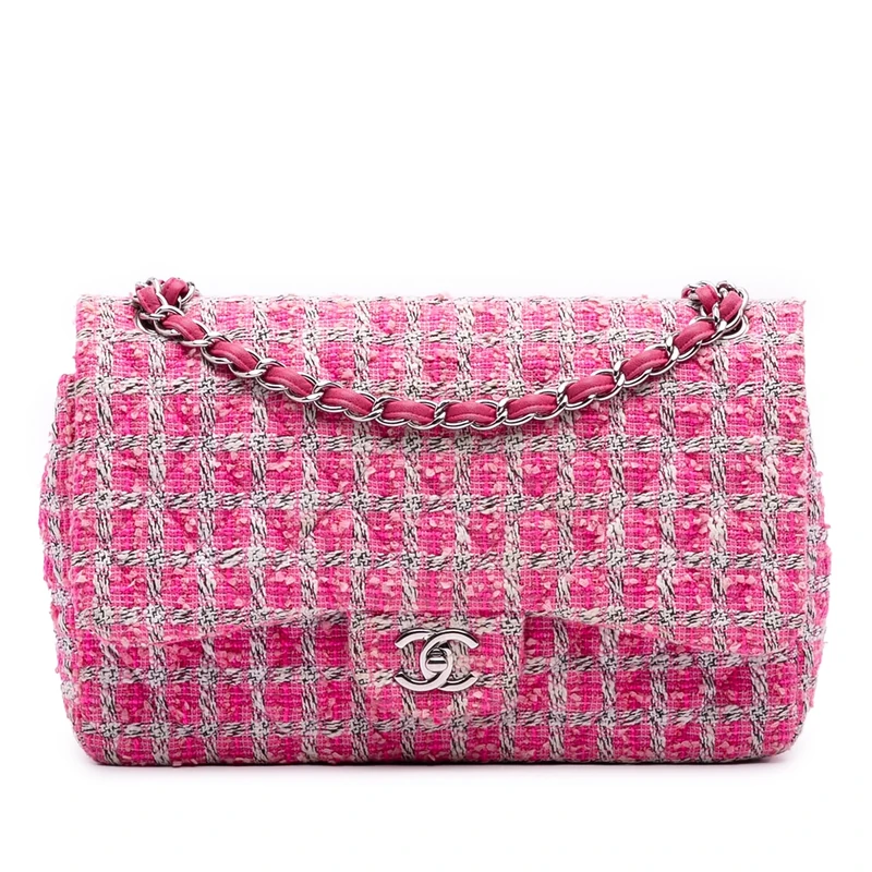 Chanel Pre-Loved Jumbo Classic Tweed Double Flap Shoulder Bag