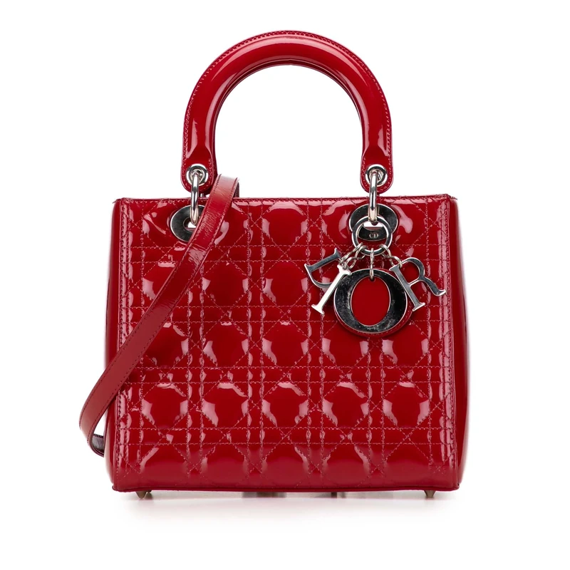 Dior Pre-Loved Medium Patent Cannage Lady