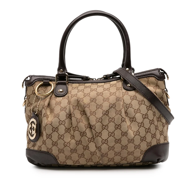 Gucci Pre-Loved GG Canvas Sukey Satchel Handbag