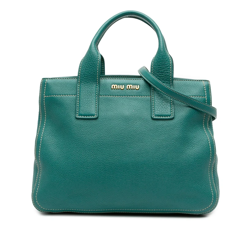 Miu Miu Pre-Loved Vitello Caribou Satchel Handbag