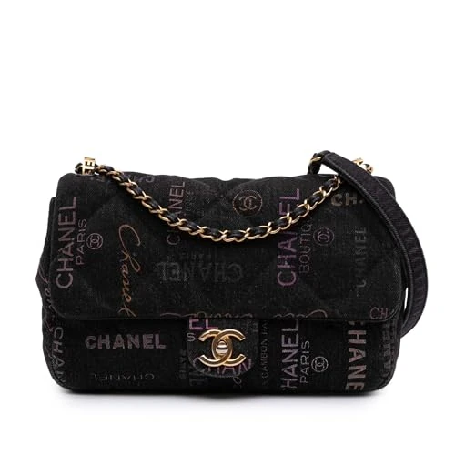 Chanel Pre-Loved Medium Quilted Denim Mood Flap Crossbody Bag