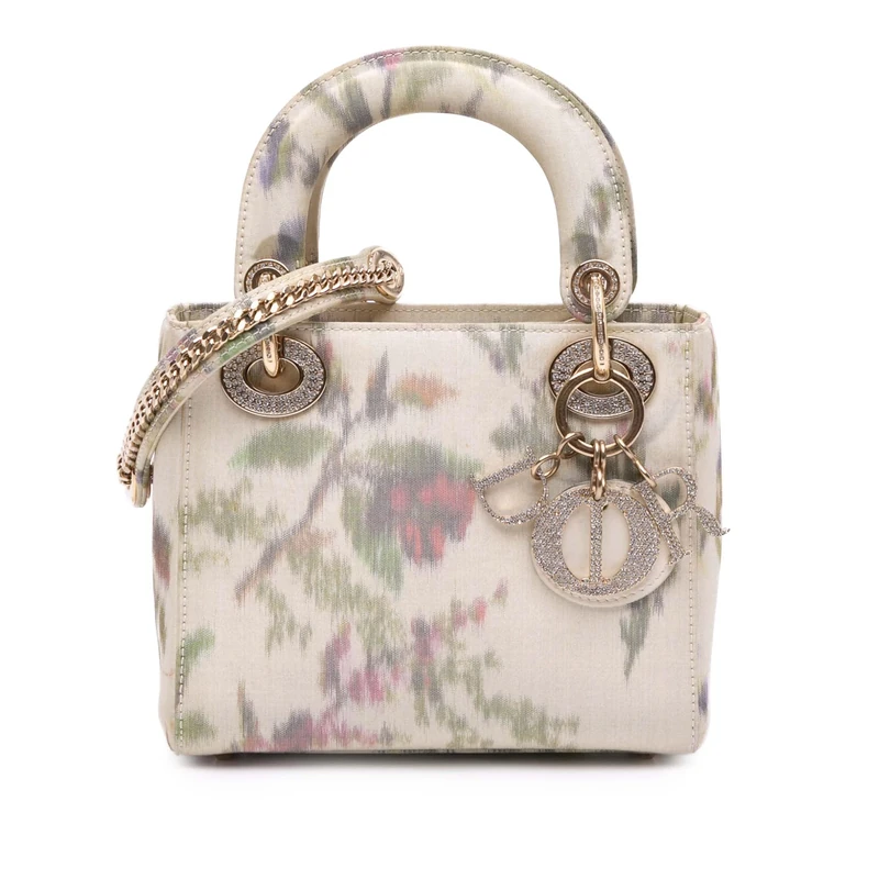 Dior Pre-Loved Mini Satin Floral Crystal Lady Handbag