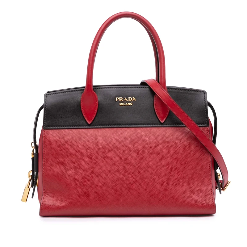 Prada Pre-Loved Saffiano And City Calf Esplanade Satchel